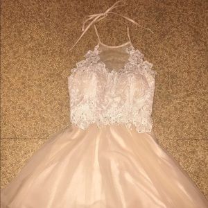 Champagne colored homecoming dress